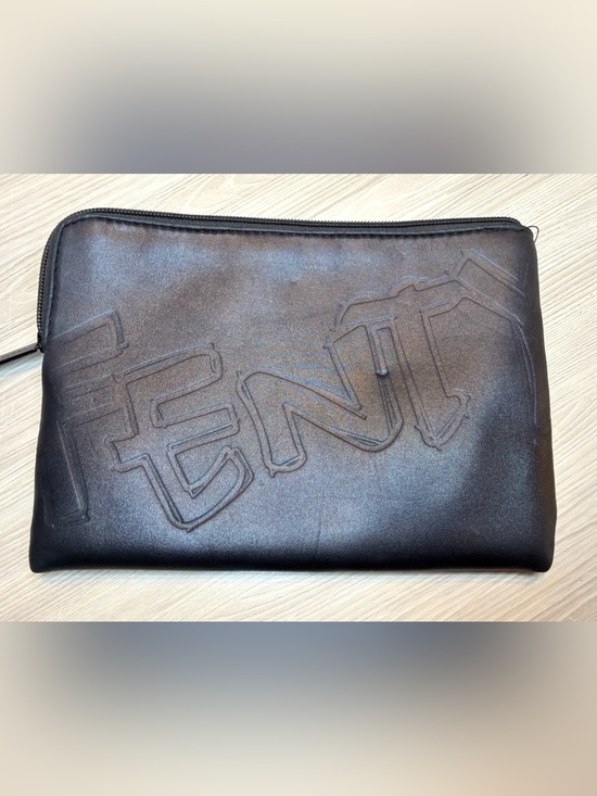 Fenty Other - FENTY Black Leather Cosmetic Makeup Zip Pouch Clutch Bag